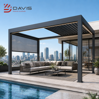 Pergola Factory - Pavillon pliant en aluminium avec toit rétractable électrique pour patio, jardin et projets hôteliers