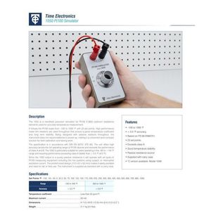 เครื่องจำลองอุณหภูมิ Time Electronics Pt100 รุ่น 1050 สำหรับการสอบเทียบและการทดสอบ - Product Image 4
