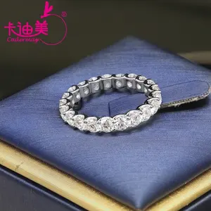 Cadermay отличное Муассанит кольца и пояса вечности 925 стерлингового серебра обручальные кольца для женщин