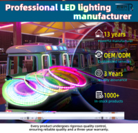 Solution d'éclairage dynamique intelligent pour façade et intérieur - Bande LED COB RGBIC adressable 576D 24V 10mm 16W/M Synchronisation via application CRI90 CE/FCC