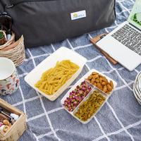 Boîte à lunch jetable empilable à 3 compartiments, compatible micro-ondes, pour emporter