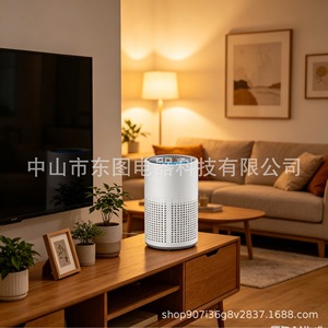 เครื่องฟอกอากาศ Dongtu 80m/h ควบคุมด้วยระบบสัมผัส สำหรับใช้ในบ้าน ตั้งโต๊ะ สีขาว พร้อมแผ่นกรองคอมโพสิต ใช้พลังงานไฟฟ้ากระแสตรง - Product Image 3