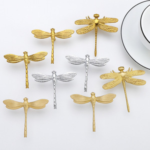 프랑스 스타일 잠자리 모양 가구 손잡이 금은 황동 서랍 손잡이 캐비닛 옷장용 - Product Image 2