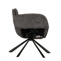 Fauteuil moderne NOVA en tissu rembourré pour salon, fauteuil de détente individuel avec pieds en métal noir