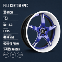 Jantes forgées profondes bleues 5 Y 3 pièces 20 21 pouces 5x114.3 6061-T6 pour Audi, jantes personnalisées, directement de l'usine, alliage sport luxe