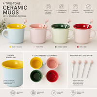Mug à café en porcelaine multicolores, impression de logo personnalisée, tasse en céramique moderne, 301-400 ml, compatible micro-ondes et lave-vaisselle, usage quotidien