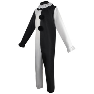 Disfraz de Payaso, Mono de Cuerpo Entero, Blanco y Negro, Disfraz de Terror para Halloween, Unisex, Talla Adulto - Product Image 2