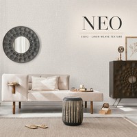 Papier peint PVC NEO à texture lin tissé neutre, faible teneur en formaldéhyde E0, minimaliste, imperméable, anti-moisissure, largeur 1,06 m, chambre et salon