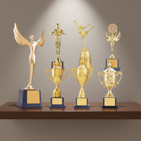 Trophée personnalisé DIAOCAI D310 K9 en résine plastique et métal, haut de gamme, doré, pour sports, Eurovision, style amour, portable, poli, gravé