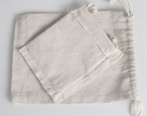 ชุดของขวัญสำหรับงานแต่งงาน ถุงผ้ามัสลินแบบใช้ซ้ำได้ ถุงผ้ารูดเชือกธรรมชาติ - Product Image 4