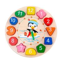 Juguetes Educativos de Aprendizaje Temprano de Matemáticas, Animales de Dibujos Animados, Geometría de Madera, Reloj Digital, Rompecabezas, Juguetes de Combinación para Niños
