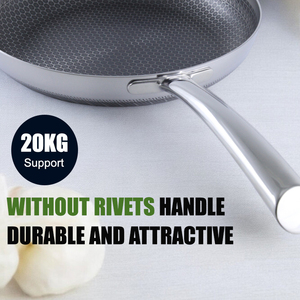 Thiết Kế Mới Vòng Không Dính 30 32 34Cm Tổ Ong Chảo Pan 3ply Thép Không Gỉ Gốm Không Dính Lai Chảo Với Nắp - Product Image 2