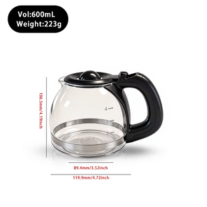 Jarra de Café de Vidrio Borosilicato Transparente de 4 Tazas, Ecológica, con Tapa, Estilo Americano, Marca <span class=keywords><strong>Oster</strong></span> - Product Image 2
