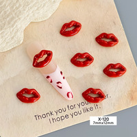 Breloques 3D Lèvres Rouge à Lèvres pour Nail Art, Décorations d'Ongles pour Manucure DIY, Fournitures pour Ongles en Acrylique et Salons de Manucure