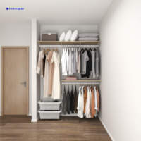Armoire Moderne de Luxe en Bois Massif, Design Gain de Place, Blanc et Noir, Utilisation Hospitalière, Modèle 1,6M, Écologique, pour Salle à Manger et Escalier