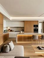 Ensemble de cuisine modulaire personnalisé, design moderne, plan de travail en marbre, armoires de cuisine en MDF, prêt à assembler, pour usage en centre commercial et en villa