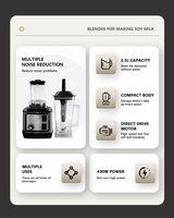 Silver Crest Blender 1500W 2L Grande Capacité Commercial Avec Mélangeur Broyeur Heavy Duty Machine Portable Ice Smoothie Blenders