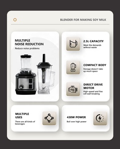 <span class=keywords><strong>Silver</strong></span> <span class=keywords><strong>Crest</strong></span> Blender 1500W 2L Grande Capacité Commercial Avec Mélangeur Broyeur Heavy Duty Machine Portable Ice Smoothie Blenders - Product Image 3