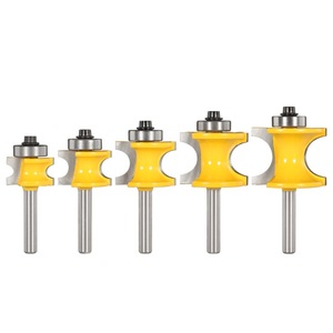 Carbide Tipped <b>Router</b> <b>Bits</b> 1/4 Shank Bearing Semi Circular Cutter For Woodworking CNC Engraving Machine 5 Piece <b>Set</b> - Product Image 4