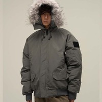 Blouson Bomber Homme Hiver Personnalisé Haute Qualité Écologique Respirant en Toile Col Montant Épais Chaud Imperméable Grande Taille
