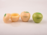 Custom 90Ml Geel Lege Pp Kleine Cosmetische Crème Container 90G Apple Fruit Vorm Kleine Jar Plastic Cosmetische Jar