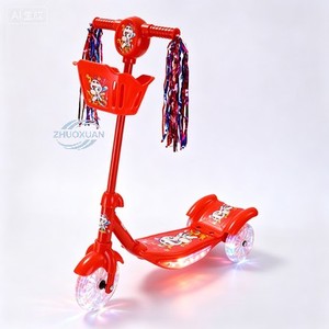 สกู๊ตเตอร์เด็กสองล้อหลากสี พร้อมเบรกมือ สำหรับเด็กอายุ 3-12 ปี จากโรงงาน - Product Image 4