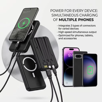 Banque d'Énergie Mini 2-en-1 Multifonctionnelle pour la Vente en Gros, 10000 mAh, Recharge Magnétique Sans Fil, Avec Affichage Numérique