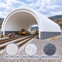 Tente de construction gonflable à grande portée pour travaux de fondation, coulage de béton et construction ferroviaire