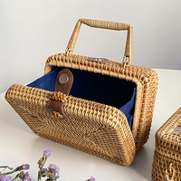 Ins nordique oblique span mini rotin sac rétro lumière luxe littérature tissé à la main simple épaule cuir boucle sac pour les femmes