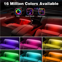 LED 12V 12,18 pièces RGB DJ Musique Multicolore IP67 Éclairage d'ambiance intérieur de voiture étanche