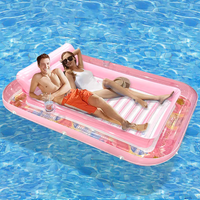 Matelas gonflable pliable en PVC pour piscine, lit flottant avec oreiller, chaise longue pour adultes, radeau 176x114cm pour piscine et plage