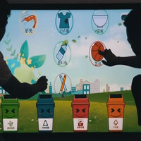 Pantalla Interactiva de Pared Táctil con Flujo de Agua para Niños, Juego de Dibujo, Pared Táctil Interactiva para Niños para Parques Infantiles Interiores y Centros Comerciales