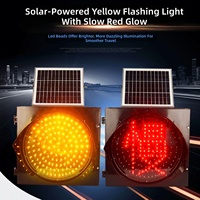 Feux clignotants solaires jaunes sans fil IP65 de 400 mm, personnalisables et de haute qualité, pour la signalisation d'ensembles scolaires et de chantiers