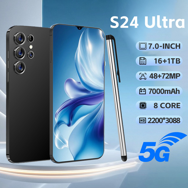 High Quality S24 Ultra 5G Smartphone 48+72MP Camera 7.0" HD Display for Photography & Content Creation