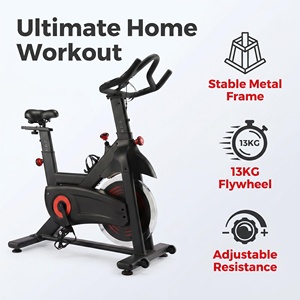 Vélo de spinning avec cadre en acier durable, capteur de fréquence cardiaque, support tablette, pour entraînement en intérieur et programme de perte de poids - Product Image 2