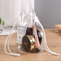 Cylindre en PVC transparent personnalisé, lot de 10 pièces, sac d'emballage en plastique, étanche, exquis avec cordon de serrage