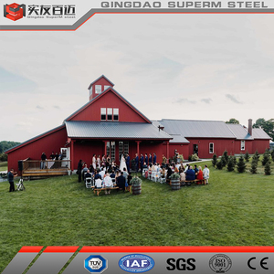 Estructura de acero prefabricada Venue Farm Barndominium Red Wedding Barndo Kits Rustic Country Pole Barn para la <span class=keywords><strong>venta</strong></span> con diseño - Product Image 3