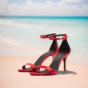 Sandales d'été légères et respirantes à talon fin <span class=keywords><strong>noir</strong></span>, en satin, à bride unique, avec boucle de fermeture, soutien de la voûte plantaire, sexy et élégantes - Product Image 5