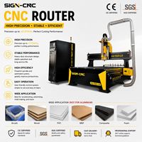 Mesin Router CNC ATC 3 Axis Profesional Warna Hitam Kuning untuk Pabrik Furnitur, Pengerjaan Ukiran Kayu, dan Pemotongan MDF
