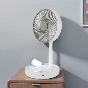 Xách tay có thể sạc lại máy tính để bàn fan với điện trang trí chức năng và đèn bàn cho mùa hè nóng năng lượng mặt trời sạc - Product Image 6