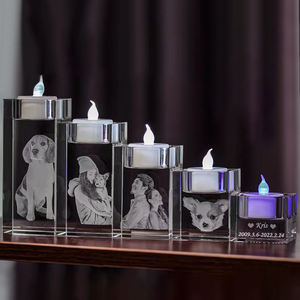 Hot Custom Wedding Gift Religion Christmas Festival <strong>Candle</strong> <strong>Holder</strong> K9 Crystal Glass 3D Laser Engraving <strong>Angel</strong> Photo Printing - Product Image 4