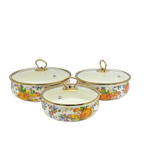 <span class=keywords><strong>Olla</strong></span> clásica de mariscos de esmalte de dos orejas con tapa de vidrio, esmalte grueso para el hogar, Hotel, cocina, sopa, cocina - Product Image 2