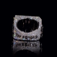 Bague en argent sterling 925 sertie de moissanite étincelante, style hip-hop délicat, testée au diamant, VVS