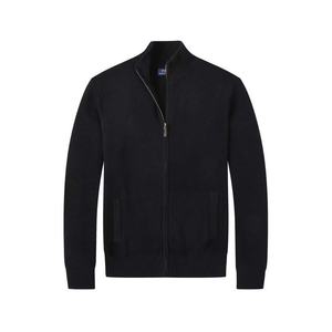 Yeni Dış Ticaret Erkek İlkbahar %100 Pamuk Tüylenmez İş Kardiganı Süveter Örme Giyim Ön Logolu - Product Image 6