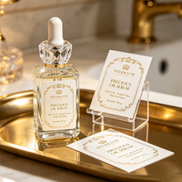 Étiquette de parfum personnalisée TEDDY, étiquette de parfum cosmétique en vinyle auto-adhésif avec impression de logo doré