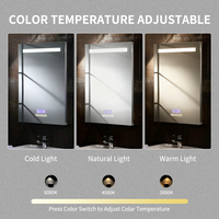 Moderno Gabinete con Espejo LED para Baño, con Interruptor Táctil, Luz Ajustable de 3000K-6000K, Marco de Aluminio, Clasificación IP54, para Maquillaje