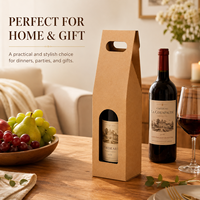Boîte d'emballage personnalisée pour vin rouge, boîte cadeau en carton ondulé pour une ou deux bouteilles, logo en estampage à chaud sur papier kraft