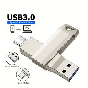 โลโก้สั่งทำได้ 8GB ถึง 512GB แฟลชไดร์ฟแบบสองระบบ Android 2.0/3.0 Type-C พอร์ต USB 3.0  วัสดุโลหะ รุ่น 32GB - Product Image 1