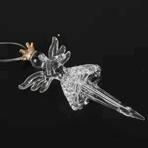 Personalizzato personalizzato albero di natale ornamenti di vetro danzante regina fiore fata