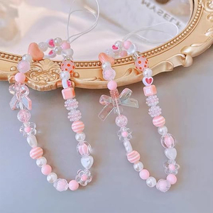 <span class=keywords><strong>Sumer</strong></span> Crystal Anti-Lost Telefon gurt Niedliche Bär Persönlichkeit Lanyard mit bunten Perlen Charm Werbe schlüssel anhänger & Karabiner - Product Image 4